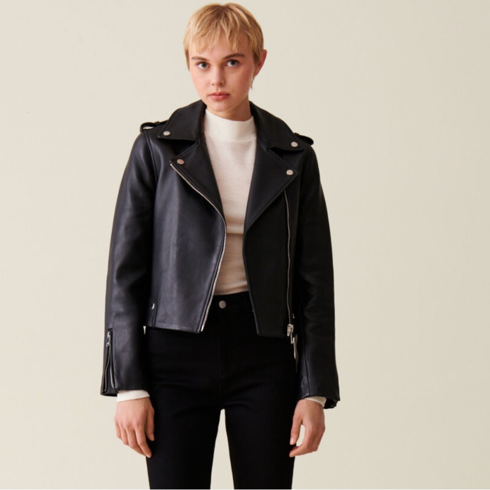 Almost new Claudie Pierlot timeless leather jacket - pristine condition